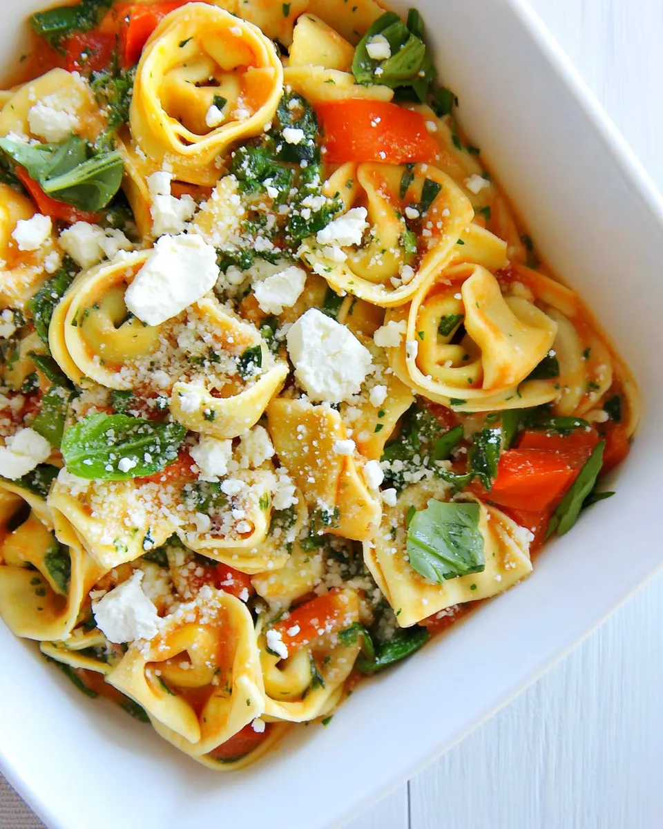 Delicious 10 Minute Greek Cheese Tortellini shot