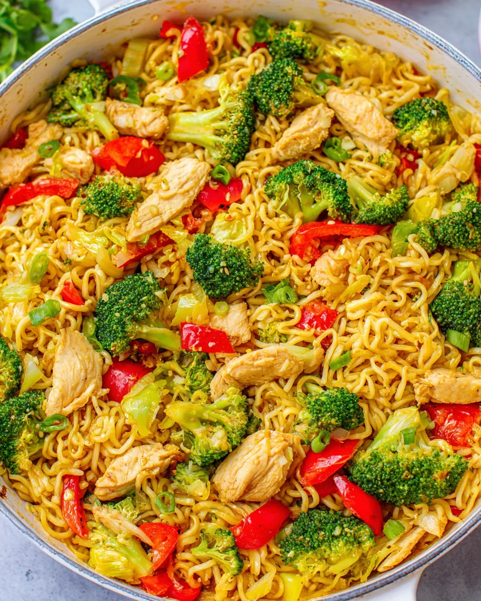 Delicious 15-Minute Chicken, Vegetable, and Ramen Noodle Stir Fry recipe image