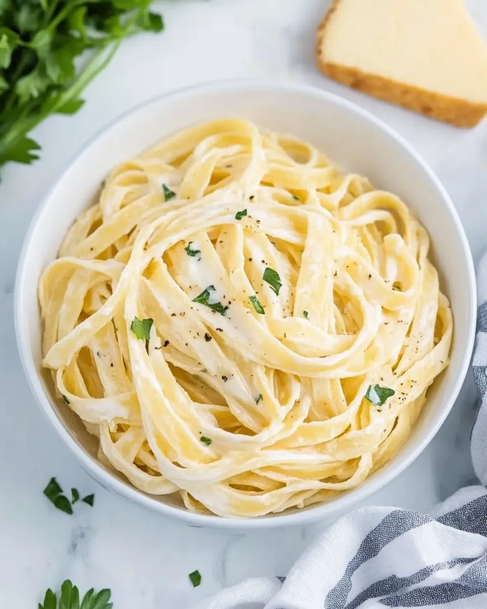 classic 15-Minute Fettuccine with Light Alfredo Sauce image