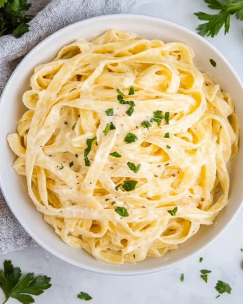 delicious 15-Minute Fettuccine with Light Alfredo Sauce dish photo