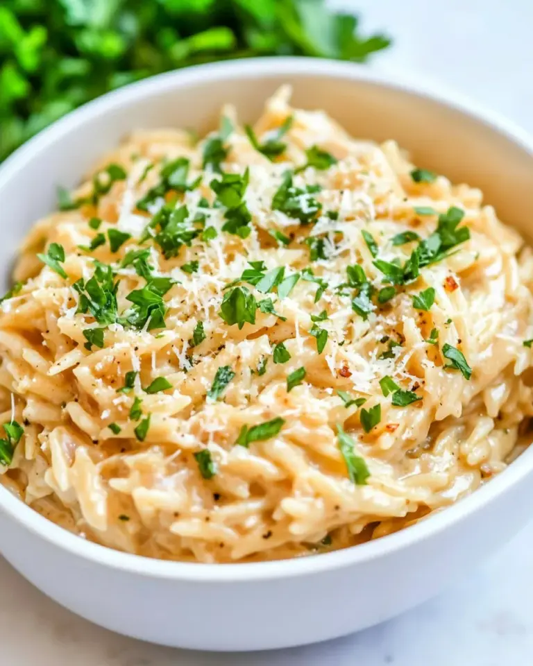 homemade 15 Minute Creamy Garlic Parmesan Orzo photo