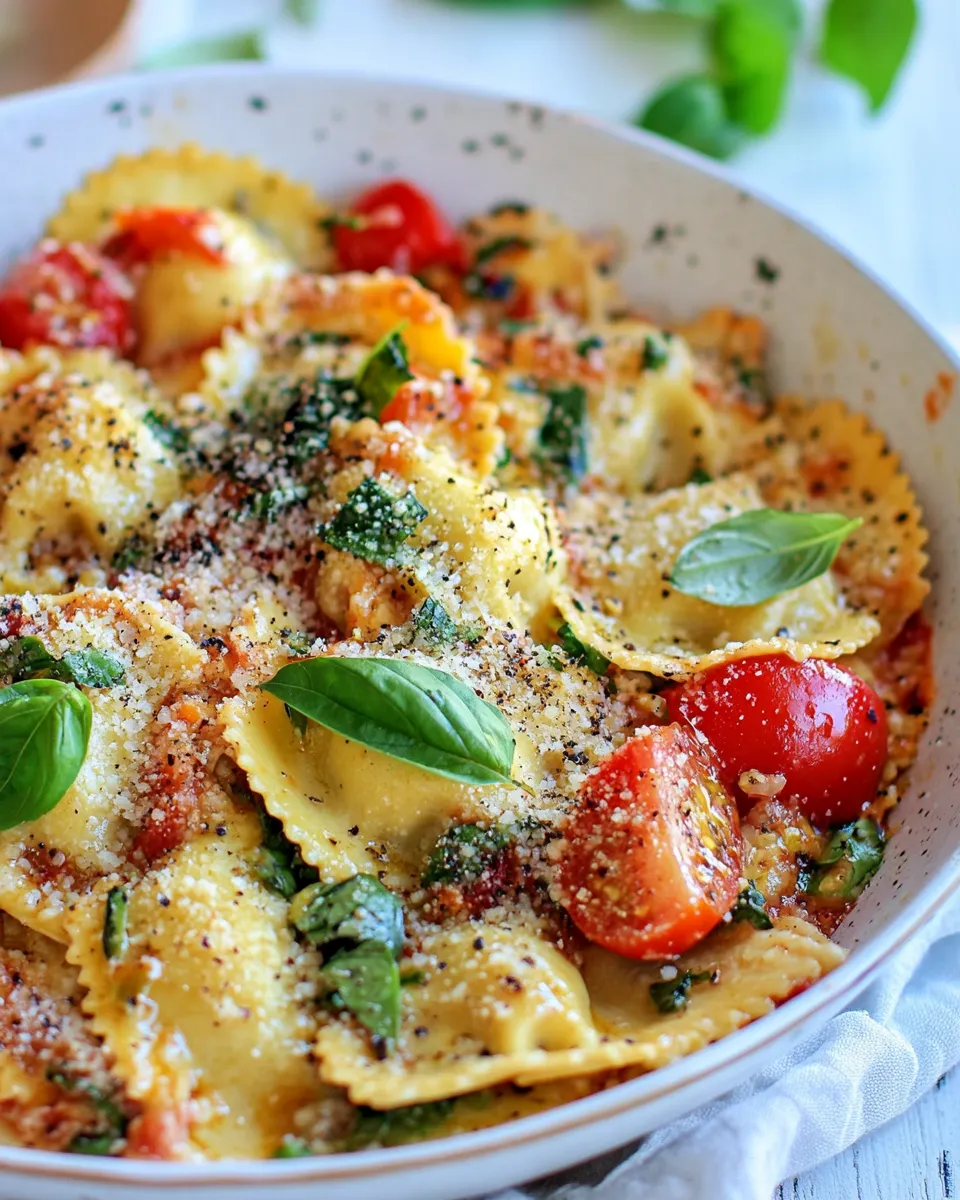 Delicious 15 Minute One Pan Ravioli Recipe food shot