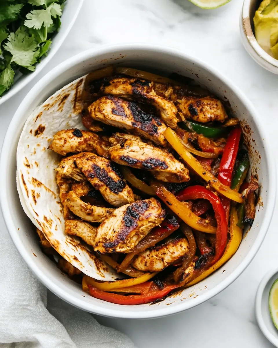 delicious 20 Minute Air Fryer Chicken Fajitas shot
