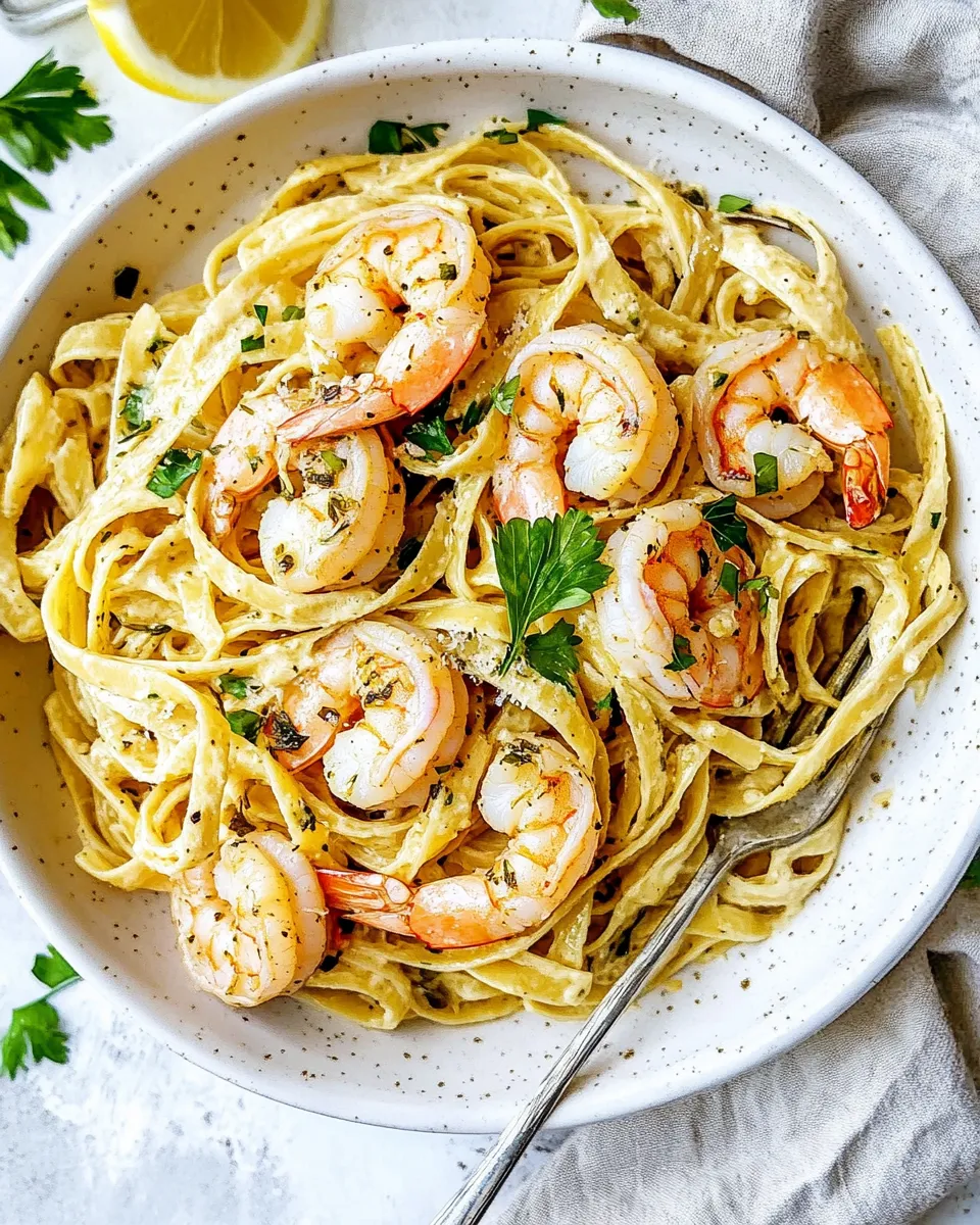 easy 20 Minute Shrimp Fettuccine picture