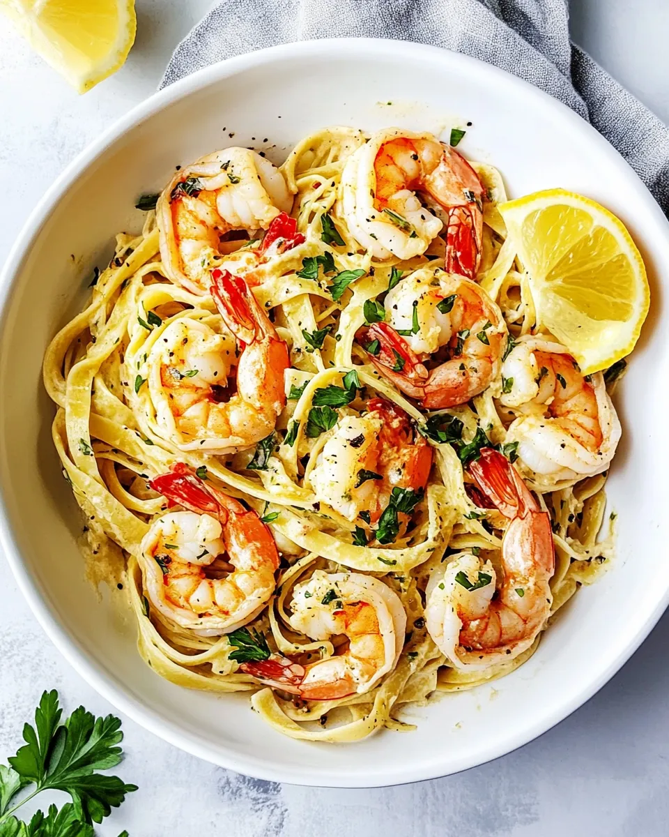delicious 20 Minute Shrimp Fettuccine shot