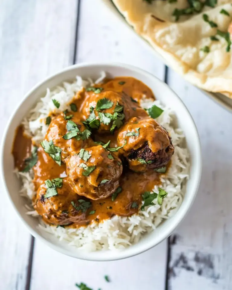 homemade 30 Minute Butter Chicken Meatballs. photo