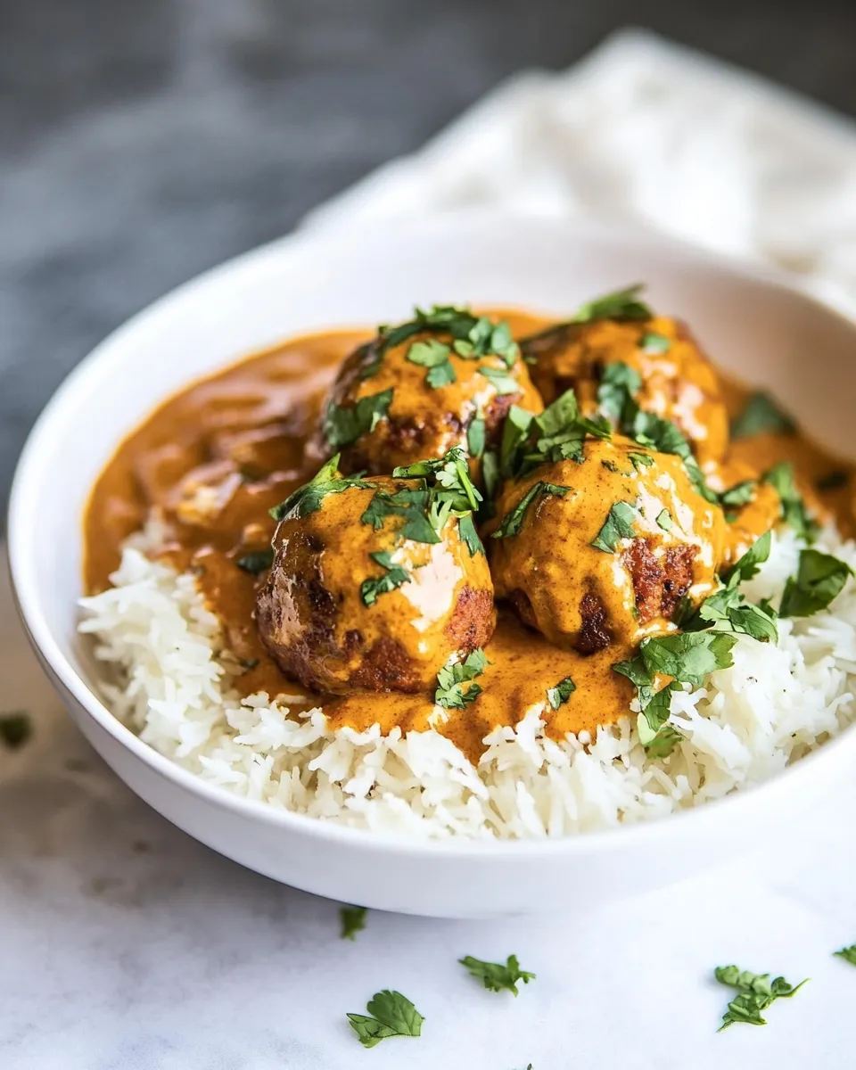 delicious 30 Minute Butter Chicken Meatballs. shot