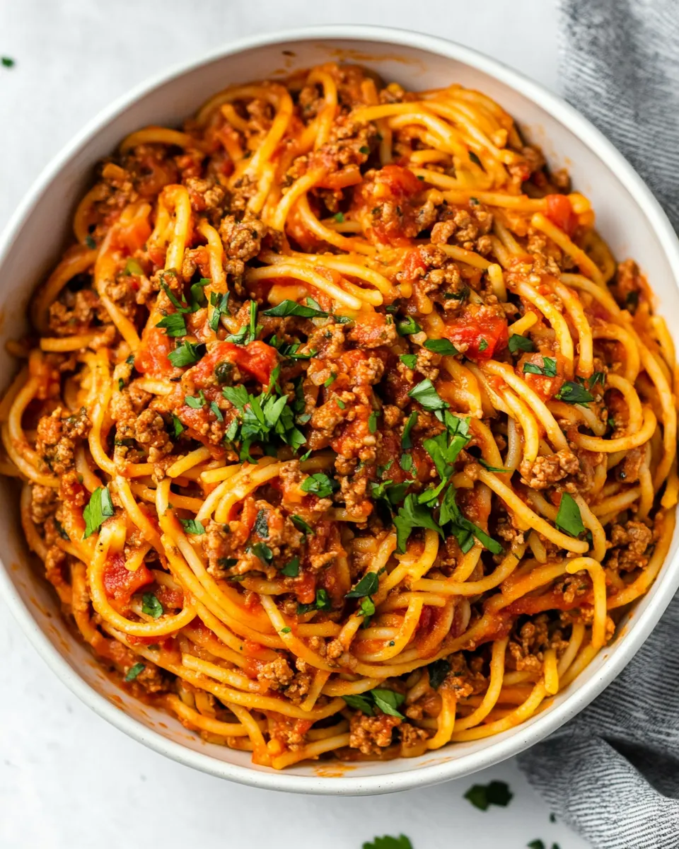 homemade 30 Minute Taco Spaghetti photo