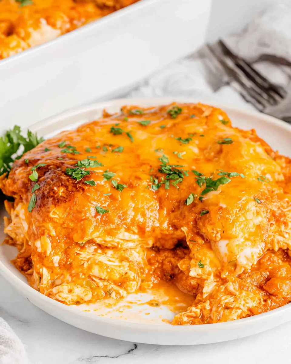 Classic 4 Ingredient Chicken Enchilada Casserole image