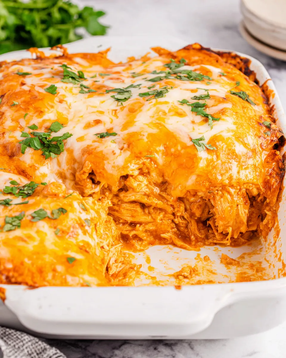 Easy 4 Ingredient Chicken Enchilada Casserole recipe photo