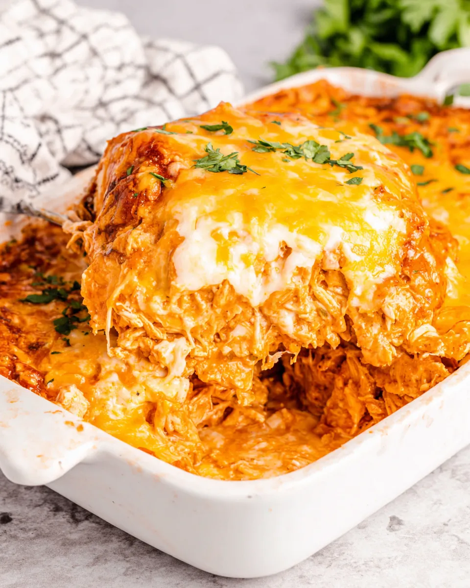 Delicious 4 Ingredient Chicken Enchilada Casserole dish photo