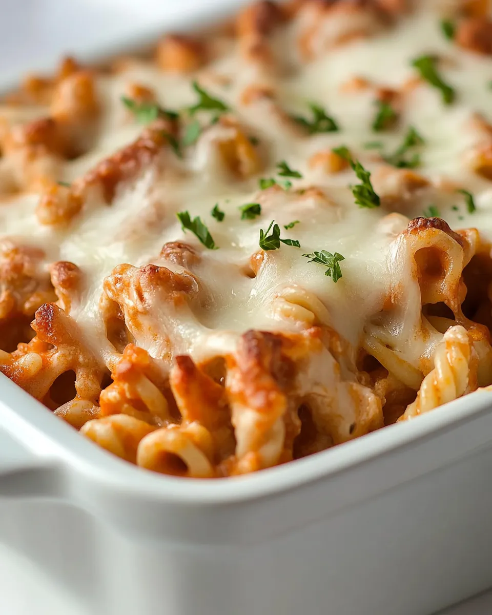 Delicious 4 Ingredient Chicken Pasta Casserole dish photo
