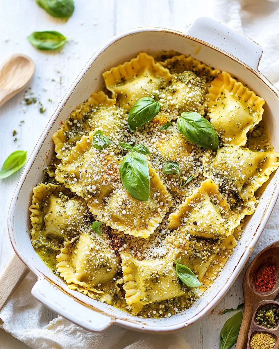Easy 5-Ingredient Pesto Ravioli recipe photo