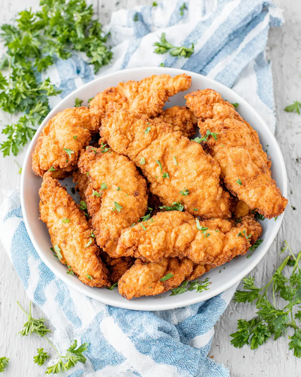 Delicious Air-Fryer Frozen Chicken Tenders food shot