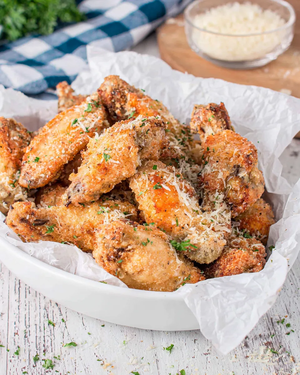 Homemade Air-Fryer Garlic And Parmesan Chicken Wings recipe photo