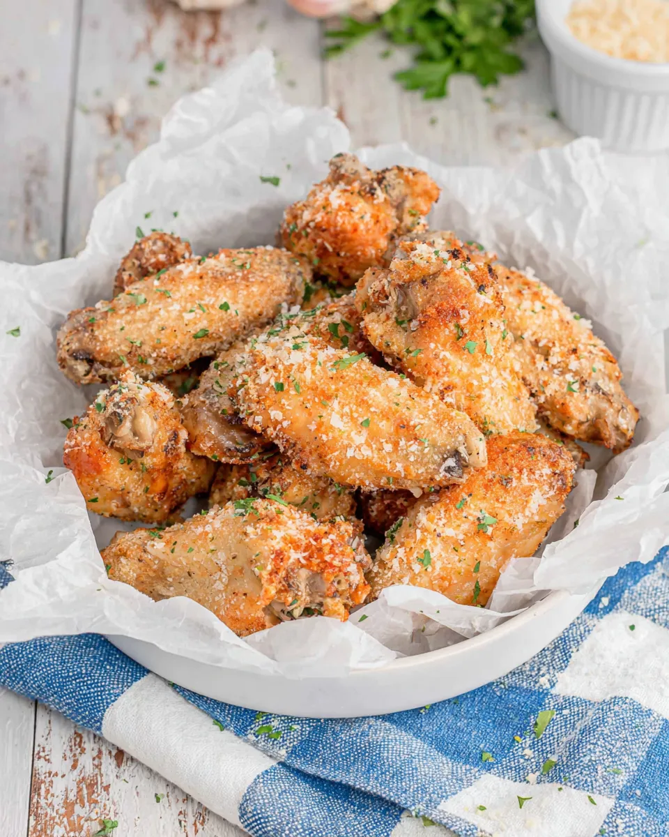 Classic Air-Fryer Garlic And Parmesan Chicken Wings dish photo