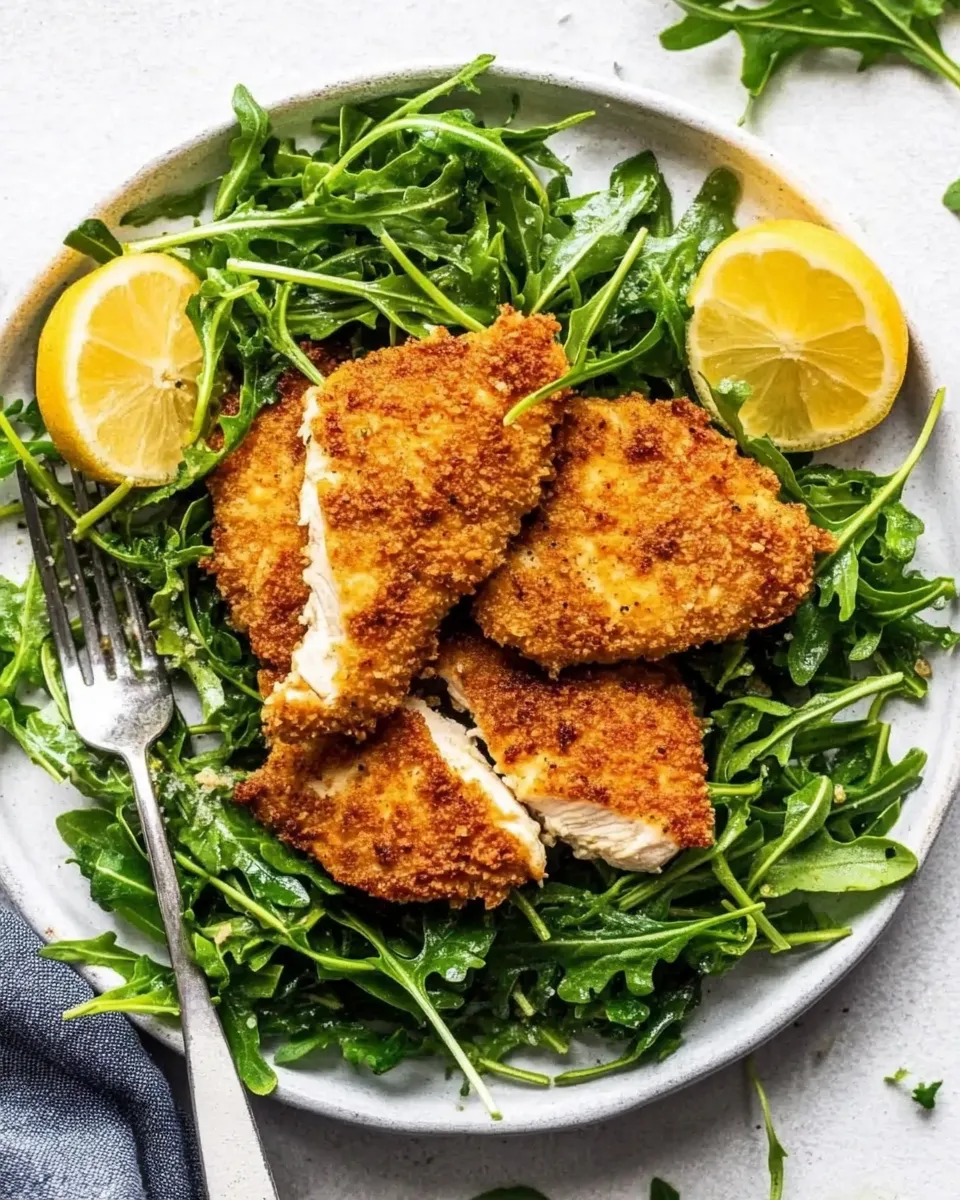 classic Air Fryer Chicken Milanese with Baby Arugula image