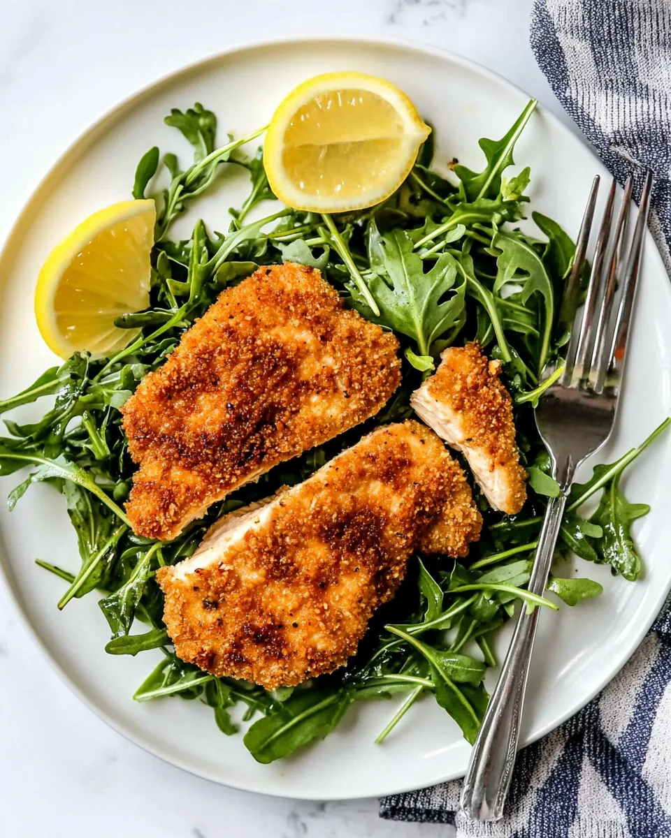 easy Air Fryer Chicken Milanese with Baby Arugula picture