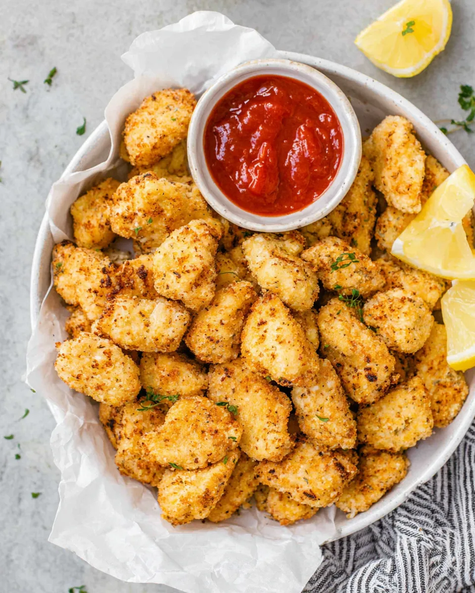 Delicious Air Fryer Chicken Nuggets food shot