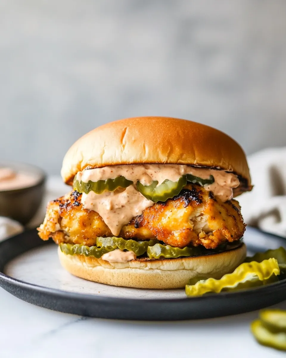 Homemade Air Fryer Chicken Sandwich with Sriracha Mayo photo