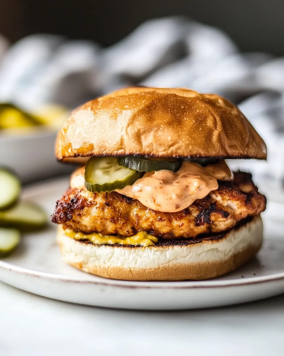 Easy Air Fryer Chicken Sandwich with Sriracha Mayo picture