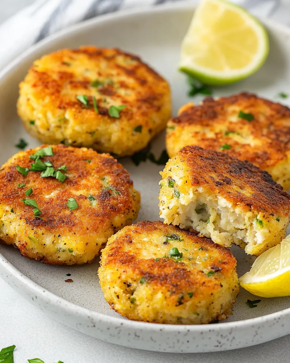 Delicious Air Fryer Cod Fish Cakes plate image