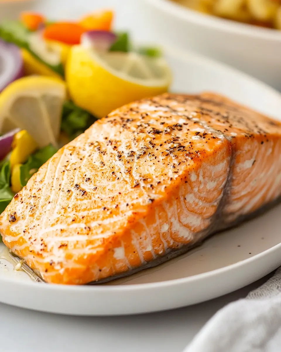 Delicious Air Fryer Frozen Salmon Fillet With Skin shot