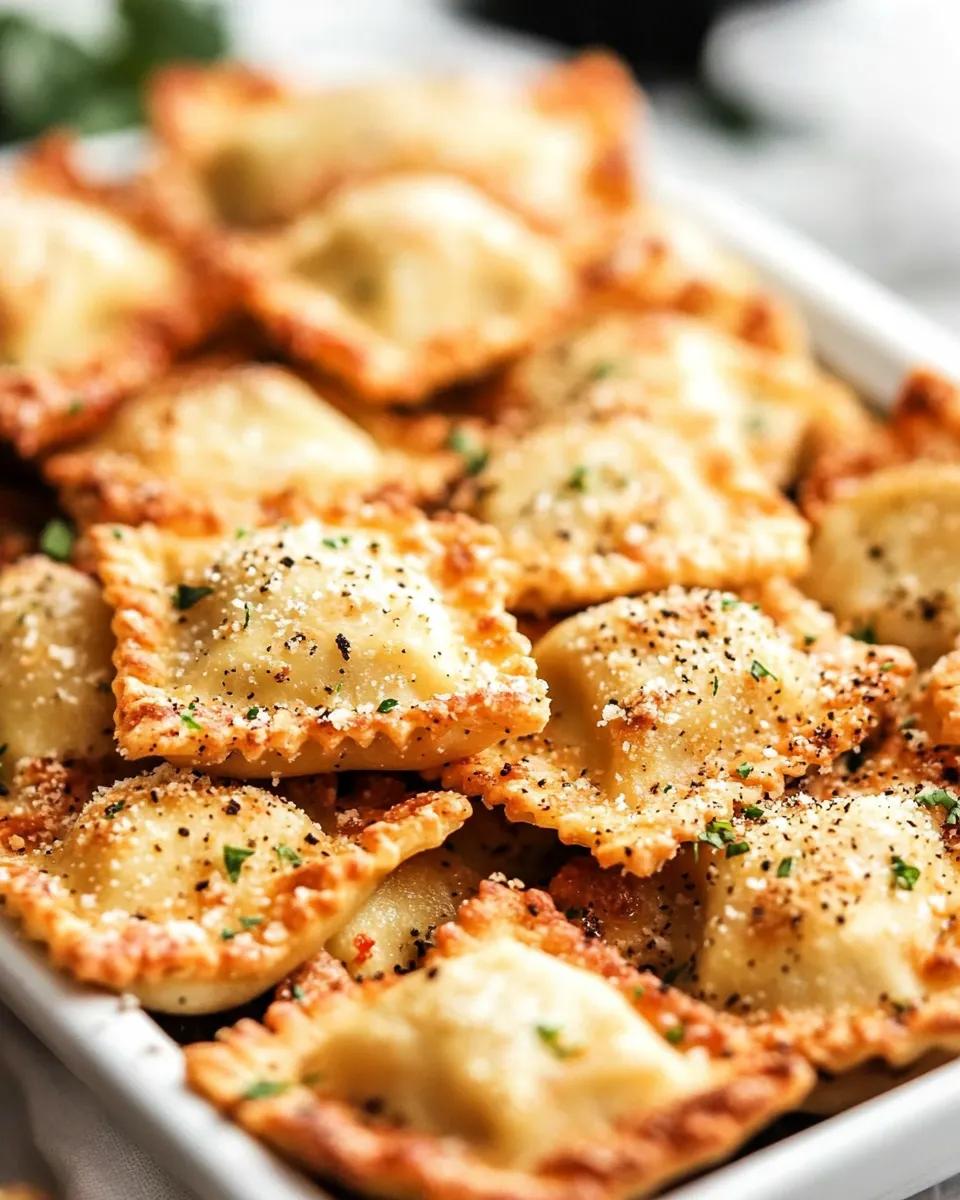 Delicious Air Fryer Ravioli plate image