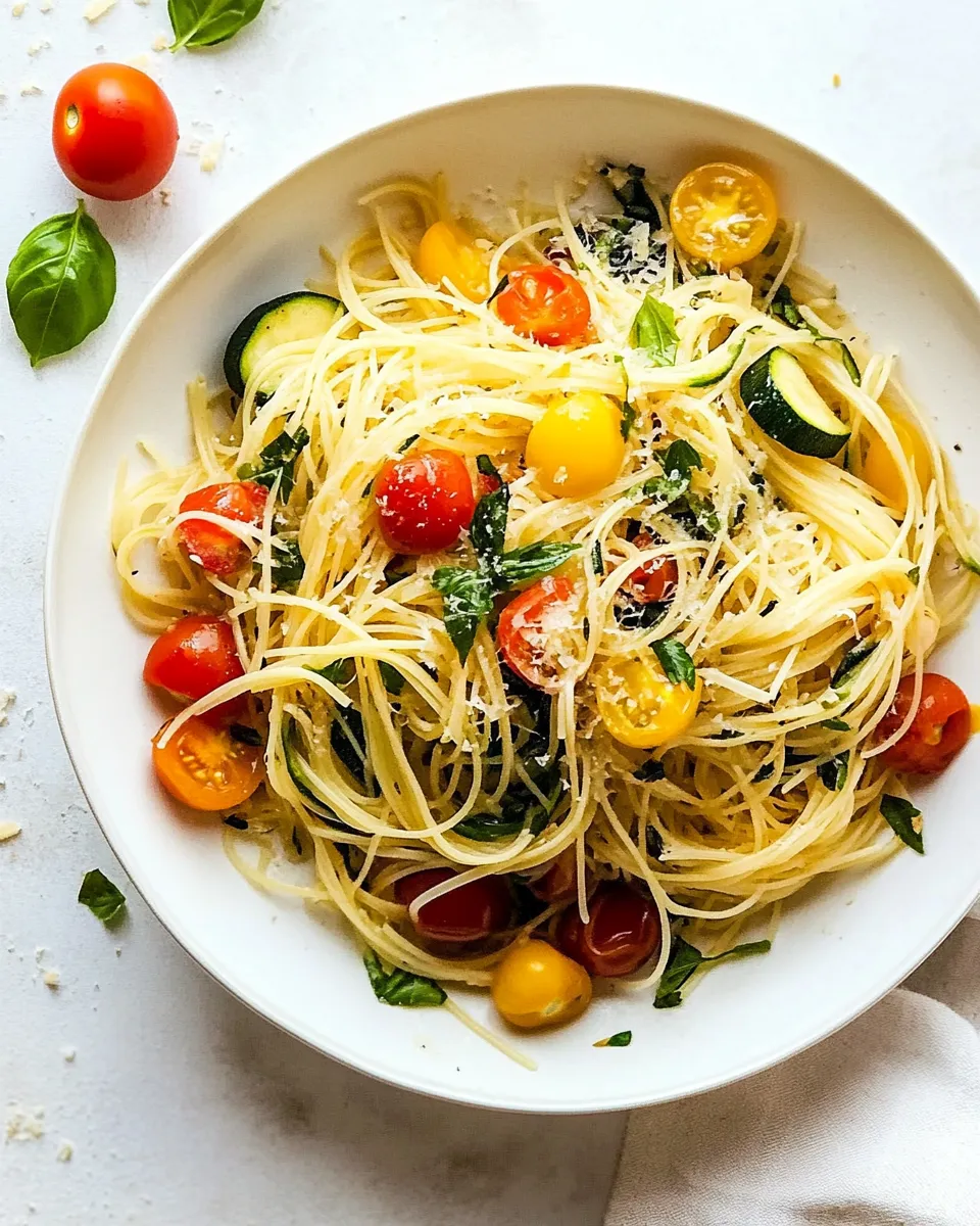 Easy Angel Hair Pasta with Zucchini and Tomatoes recipe image