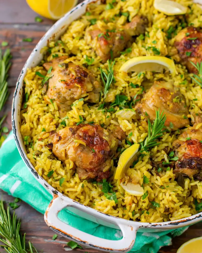 Homemade Aromatic Saffron Chicken with Coconut Rice photo