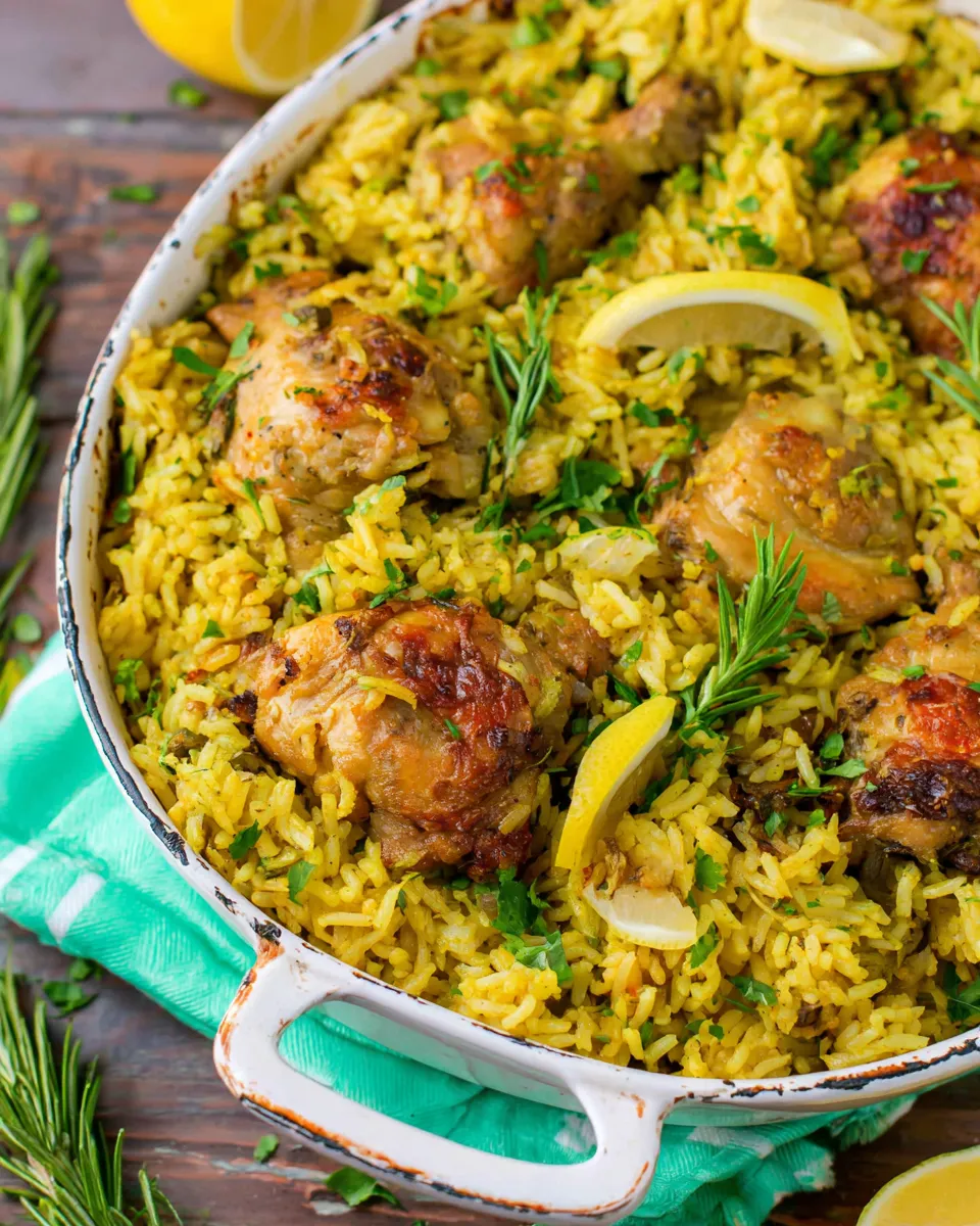Homemade Aromatic Saffron Chicken with Coconut Rice photo