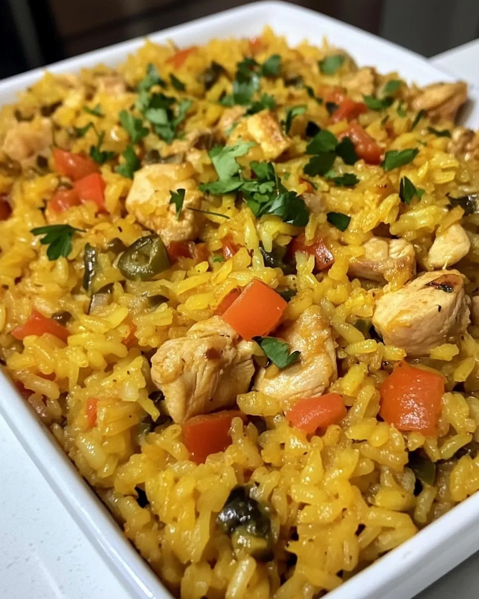 Delicious Arroz Amarillo Con Pollo (Yellow Rice with Chicken) dish photo
