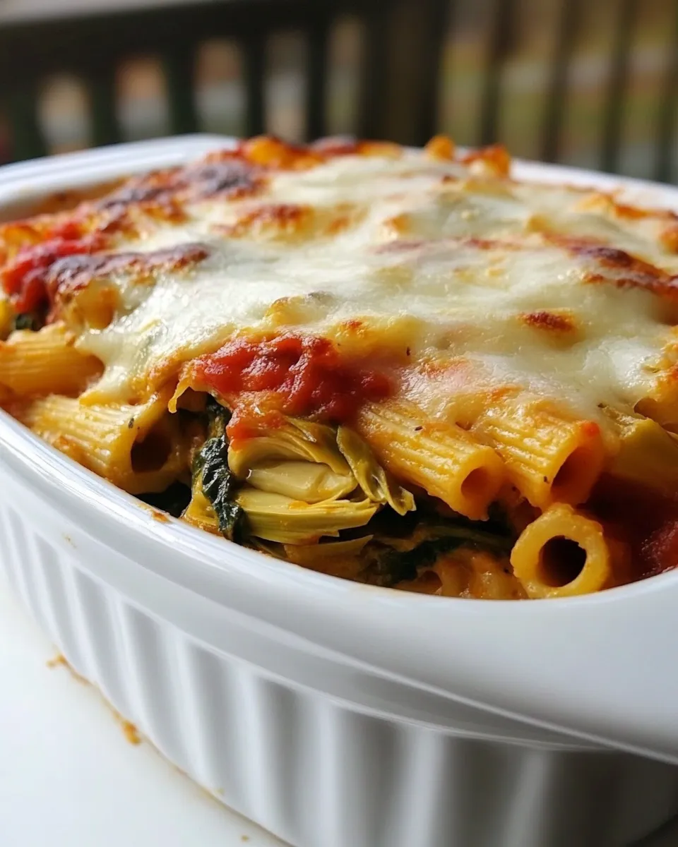 Homemade Artichoke & Spinach Penne Casserole photo