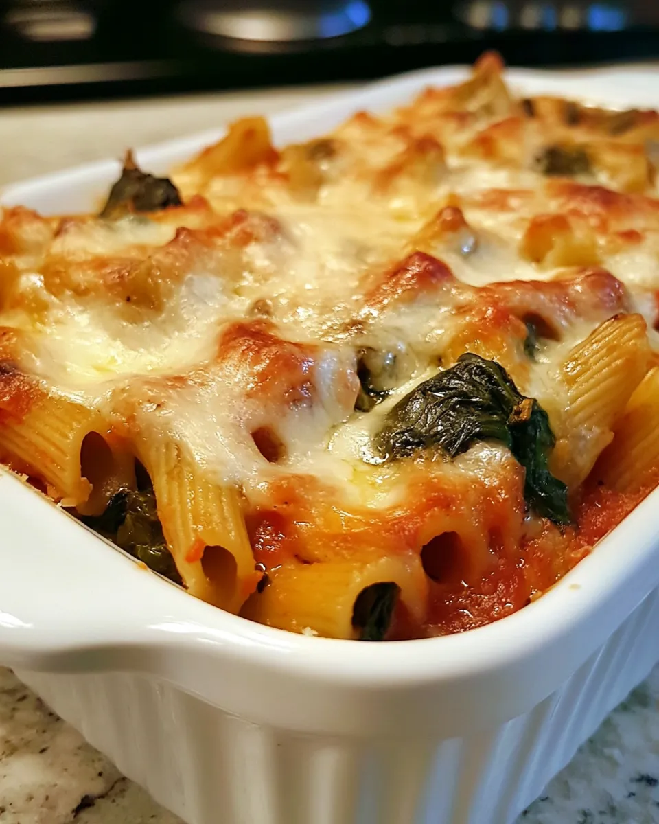 Classic Artichoke & Spinach Penne Casserole recipe image