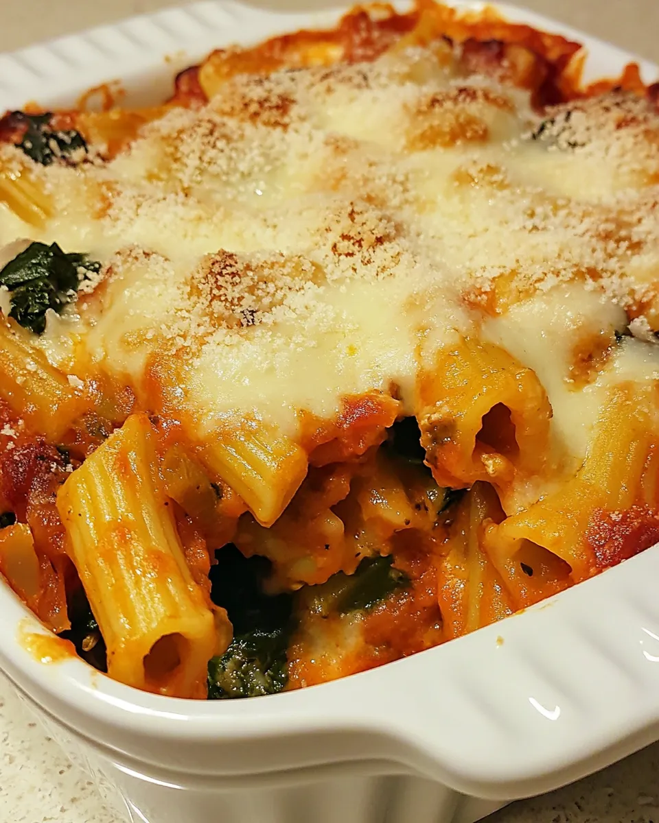 Easy Artichoke & Spinach Penne Casserole plate image