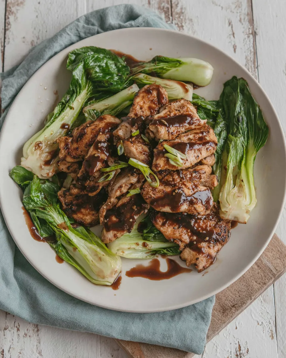 Delicious Asian Chicken Recipe (With Pak Choi) food shot