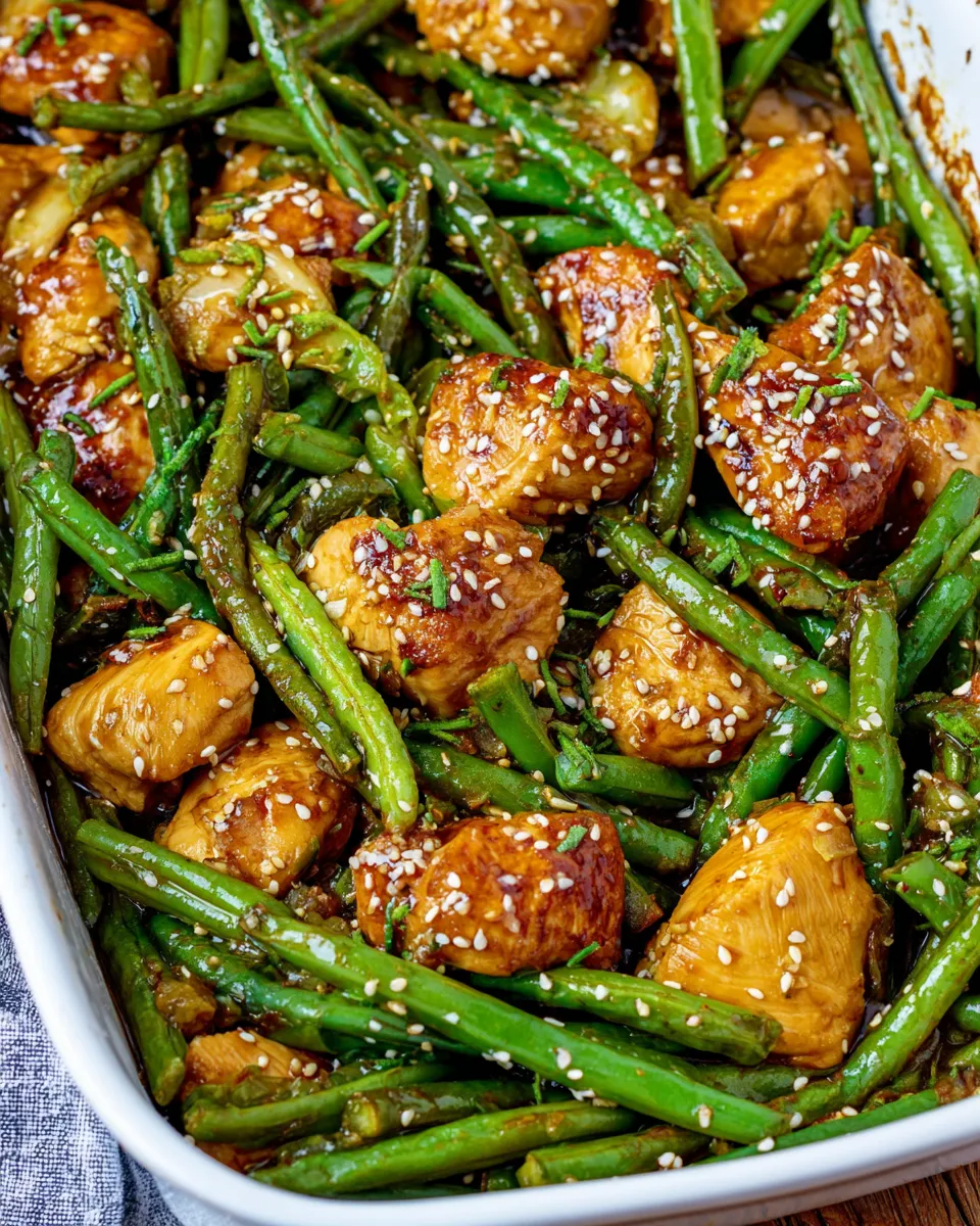 Easy Asian Chicken and Green Beans food shot
