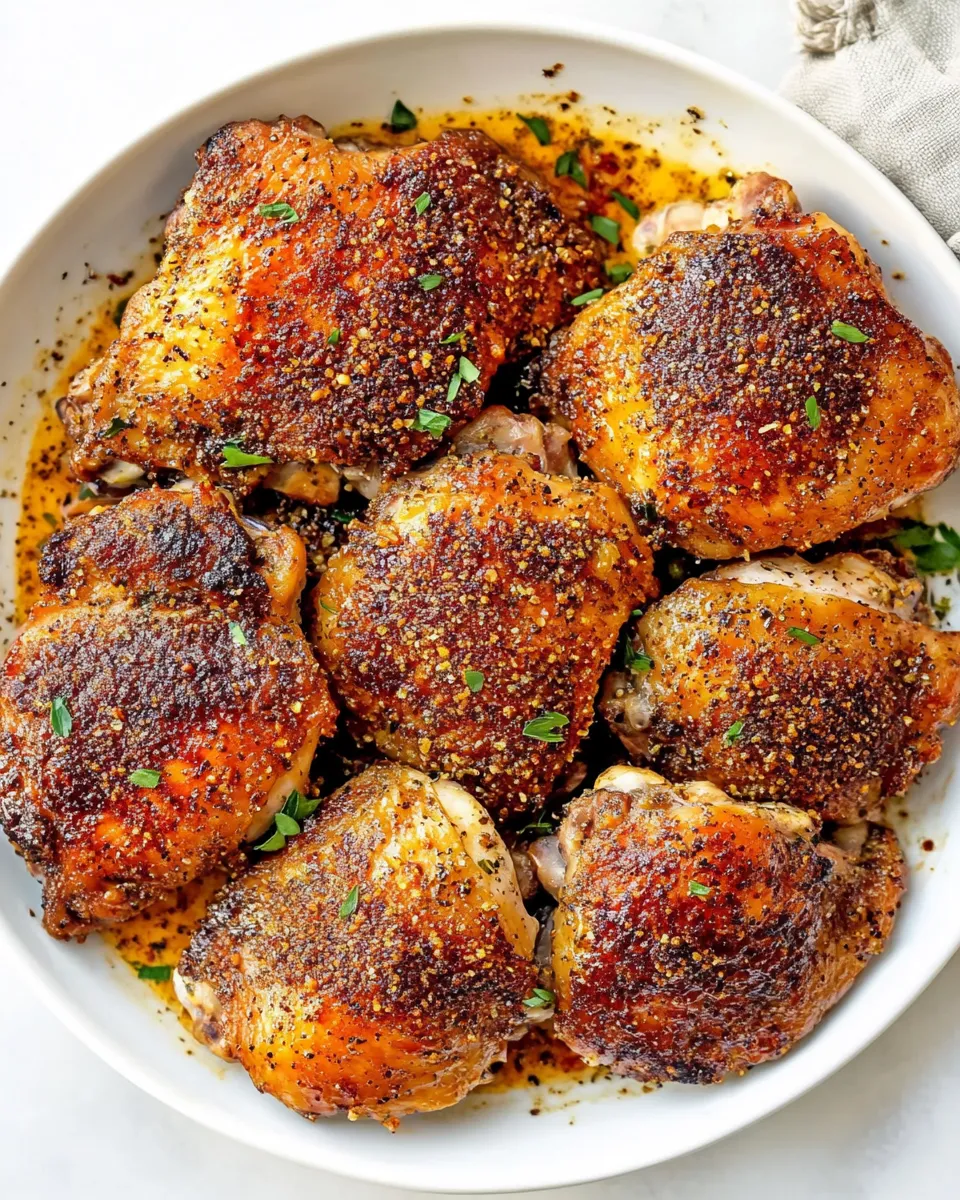 Delicious Baked Bone in Chicken Thighs shot