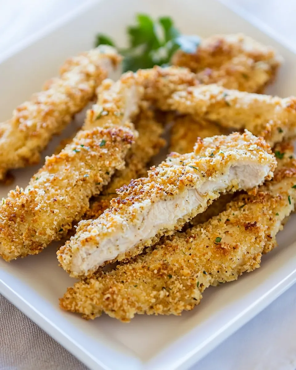 Classic Baked Breaded Chicken Strips Recipe image