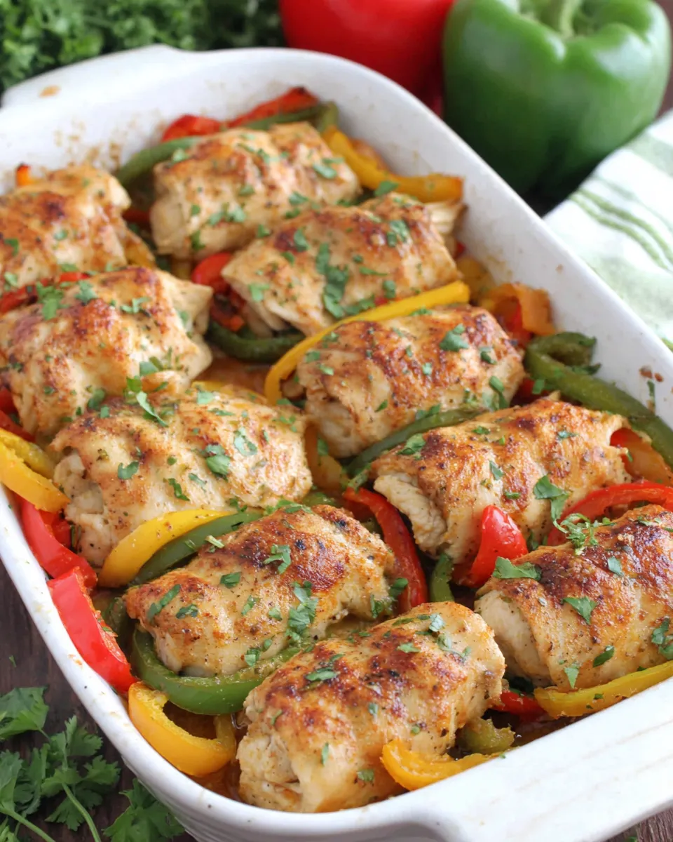 Easy Baked Chicken Fajita Roll-Ups food shot