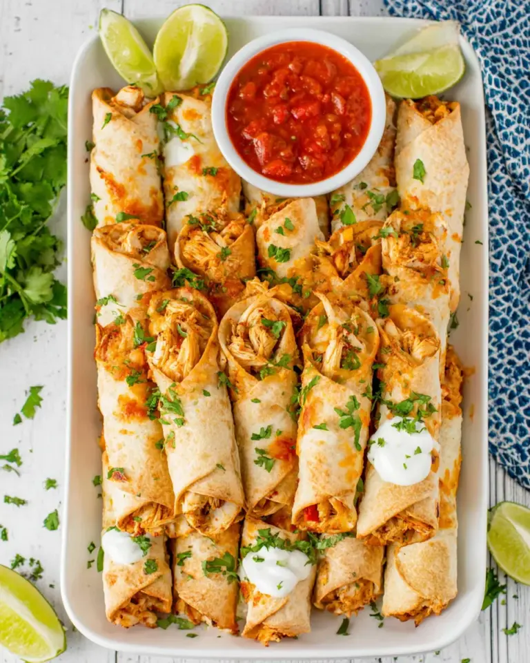 Homemade Baked Chicken Fajita Taquitos recipe photo