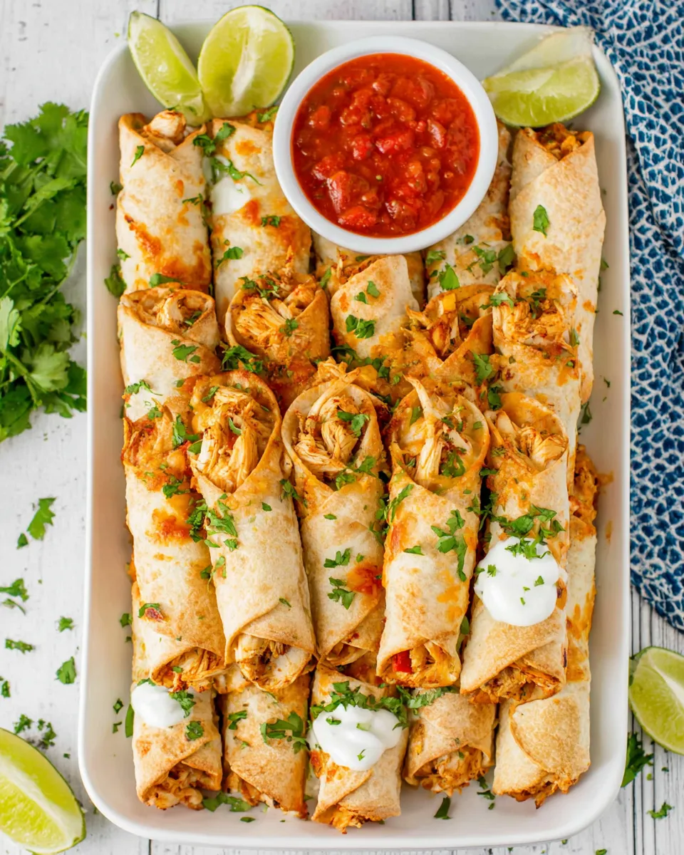 Homemade Baked Chicken Fajita Taquitos recipe photo