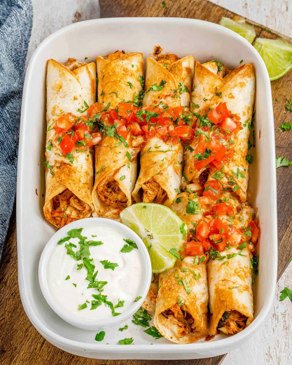 Classic Baked Chicken Fajita Taquitos dish photo