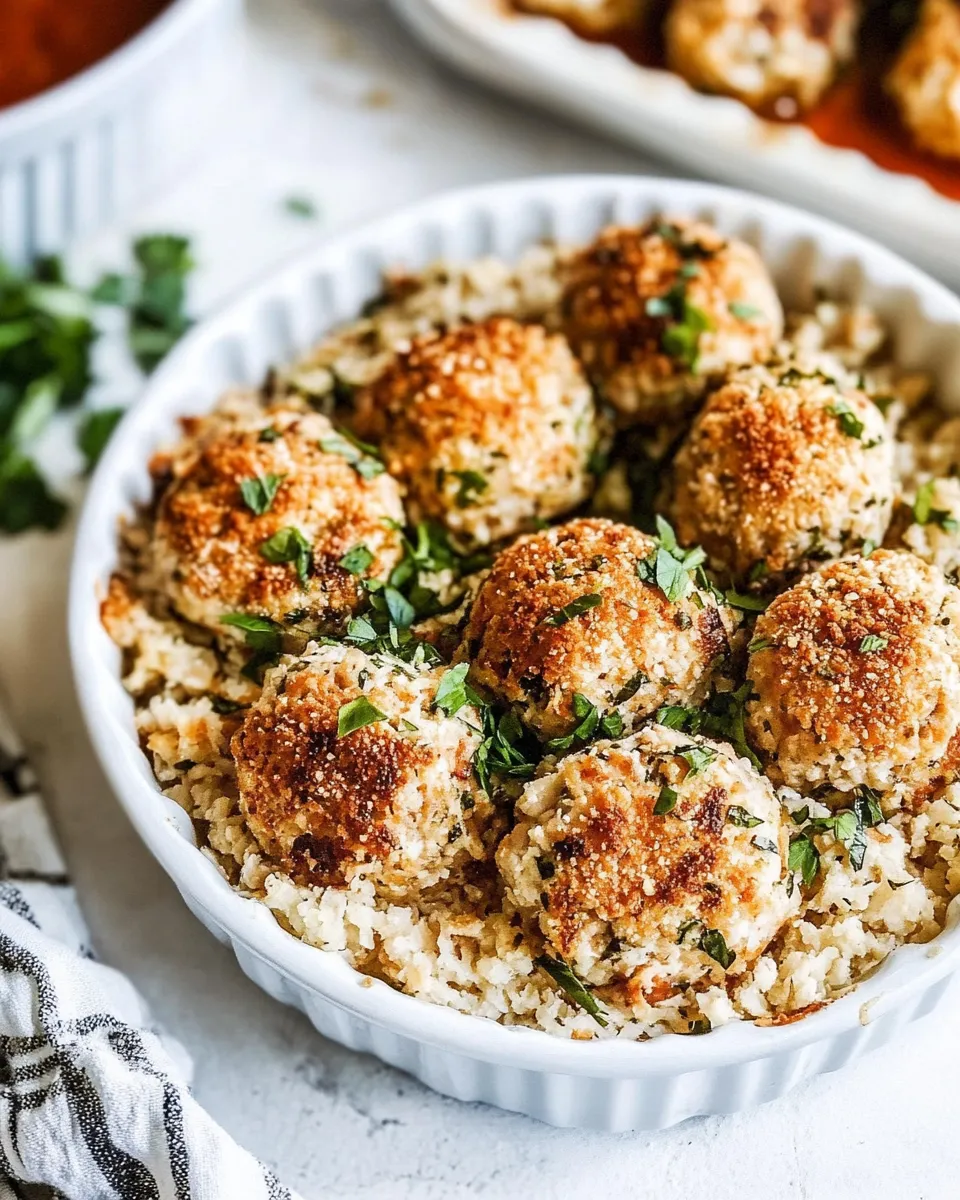 Classic Baked Chicken Meatballs recipe image