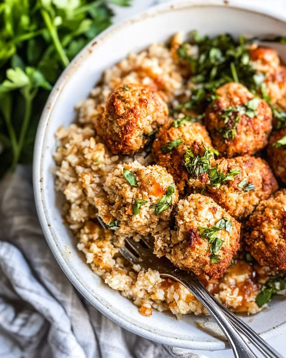 Easy Baked Chicken Meatballs dish photo