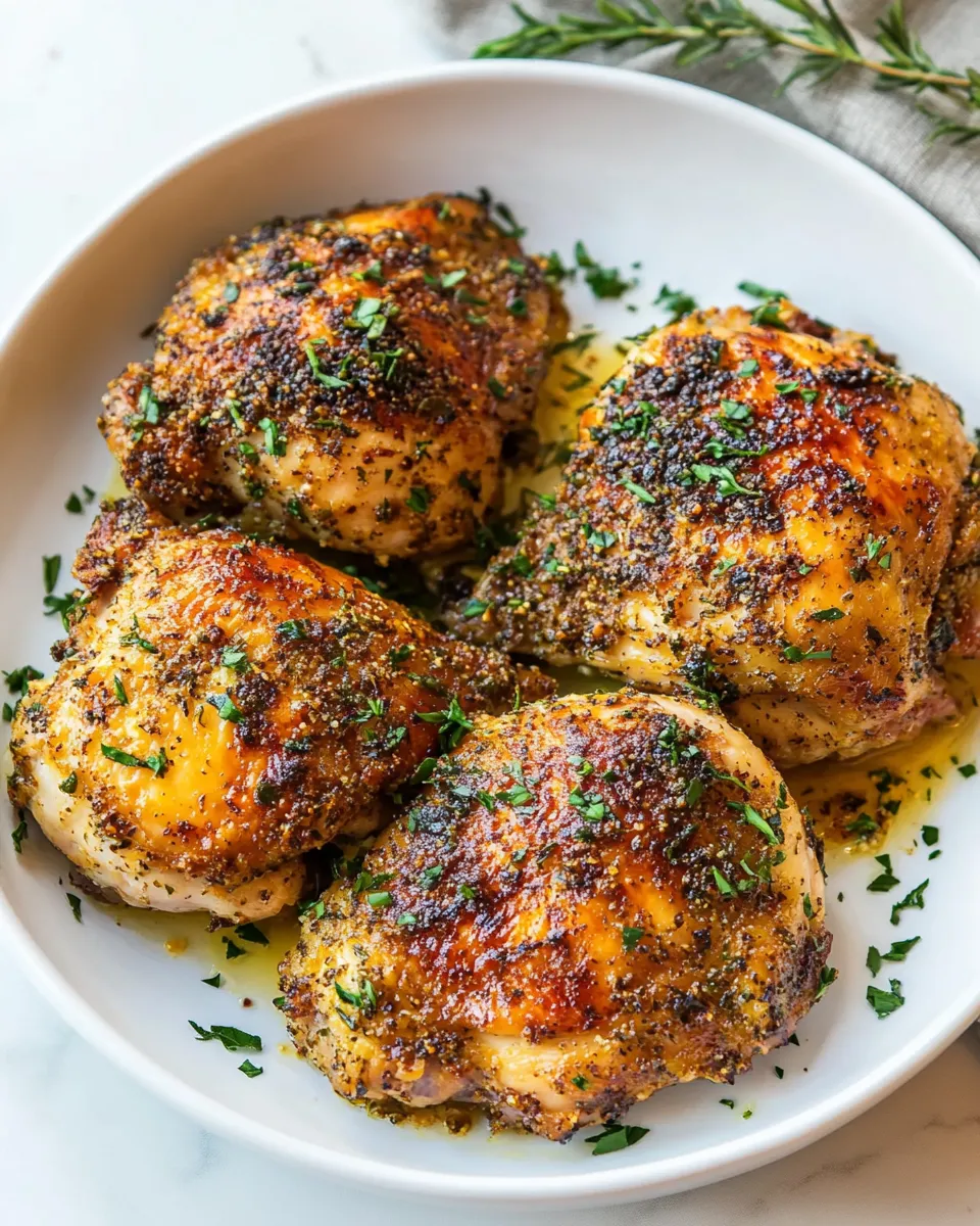 Easy Baked Chicken Thighs plate image