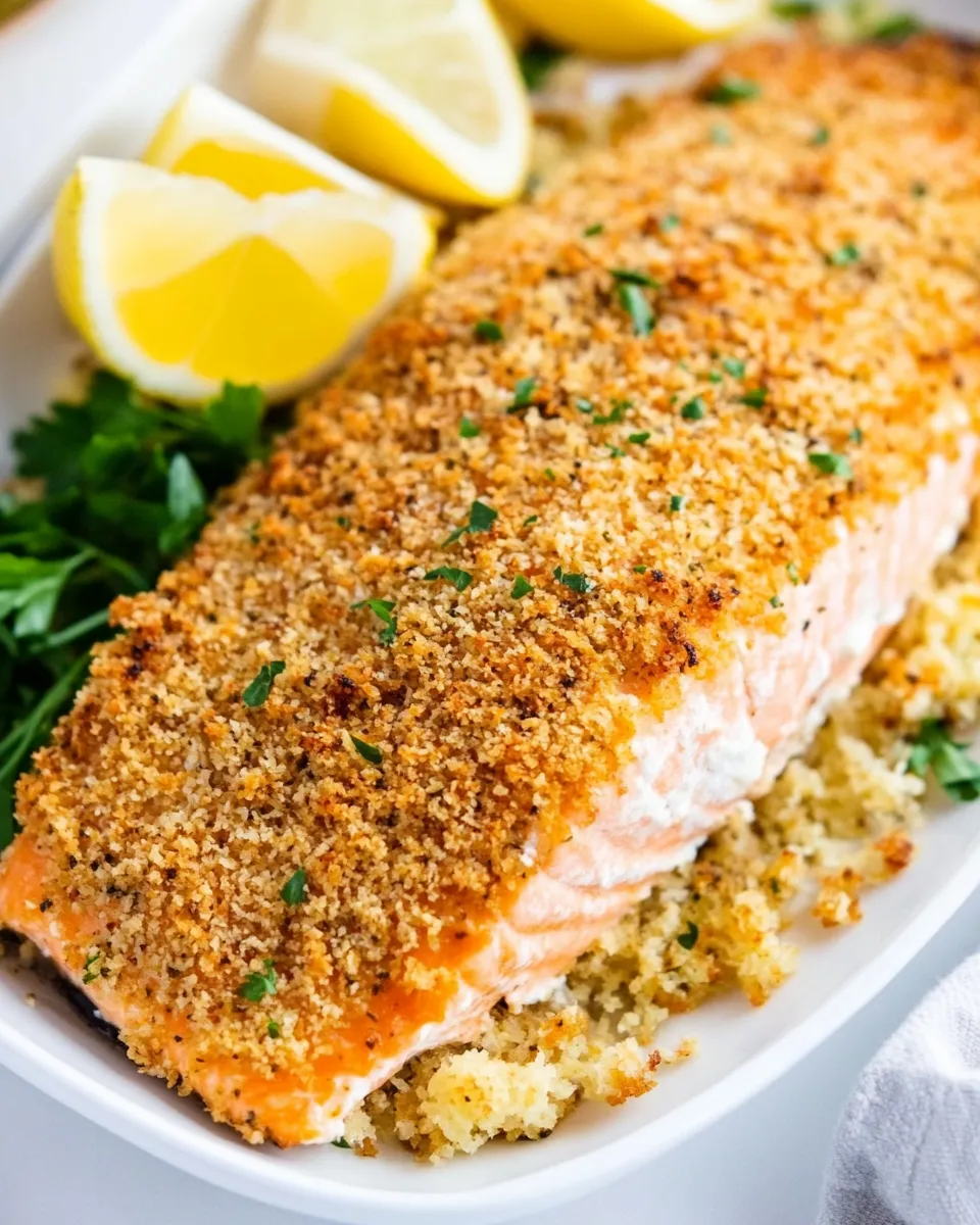 Homemade Baked Panko Breaded Salmon photo