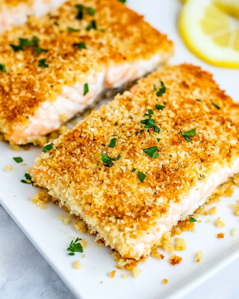 Classic Baked Panko Breaded Salmon image
