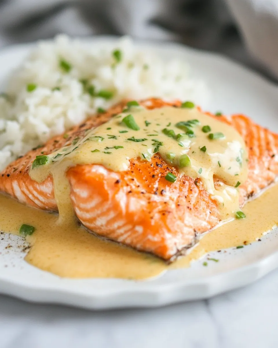 Homemade Baked Salmon with Creamy Coconut Ginger Sauce photo