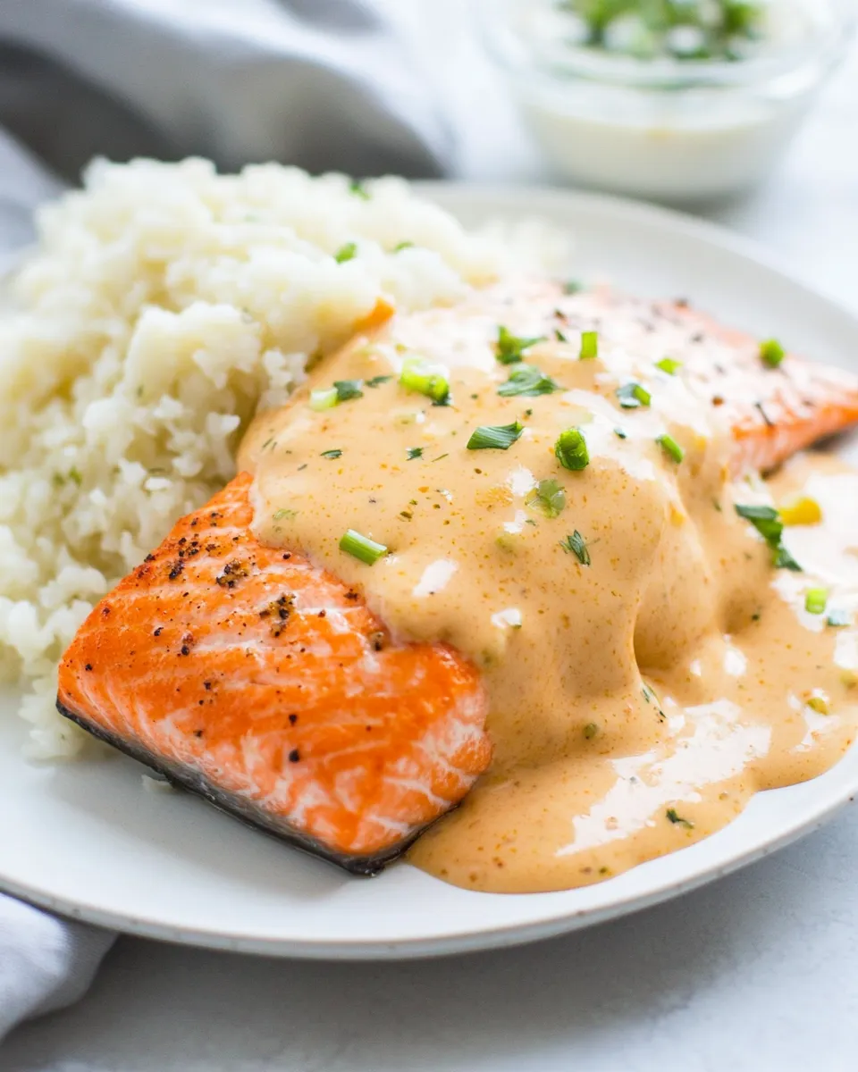 Easy Baked Salmon with Creamy Coconut Ginger Sauce recipe photo